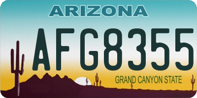AZ license plate AFG8355