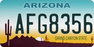 AZ license plate AFG8356