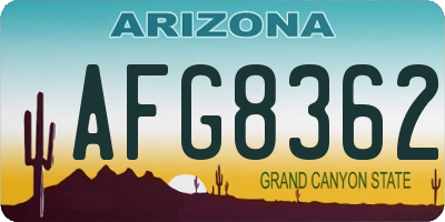 AZ license plate AFG8362