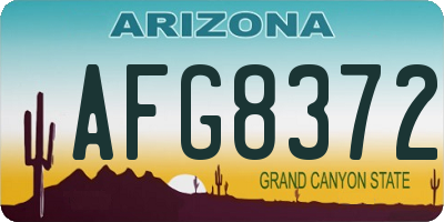 AZ license plate AFG8372