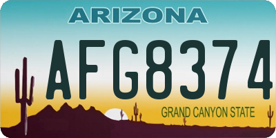 AZ license plate AFG8374