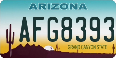 AZ license plate AFG8393