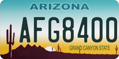 AZ license plate AFG8400