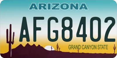 AZ license plate AFG8402
