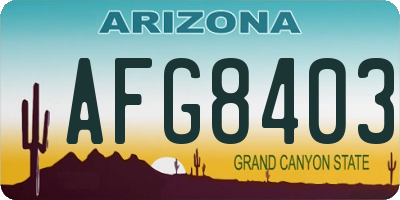 AZ license plate AFG8403