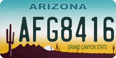 AZ license plate AFG8416