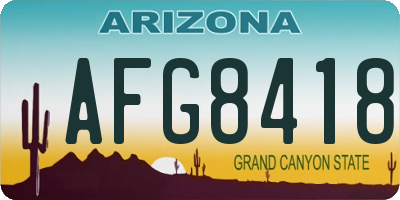 AZ license plate AFG8418