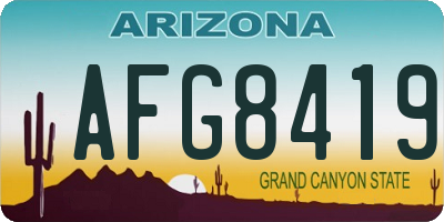 AZ license plate AFG8419