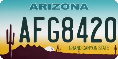 AZ license plate AFG8420