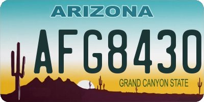 AZ license plate AFG8430