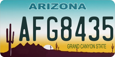 AZ license plate AFG8435