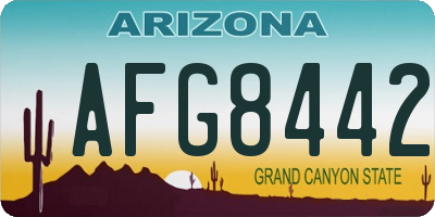AZ license plate AFG8442