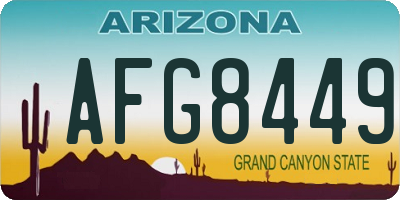 AZ license plate AFG8449