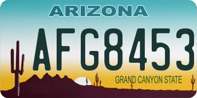 AZ license plate AFG8453