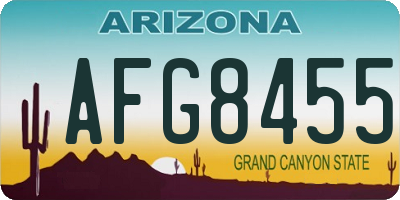 AZ license plate AFG8455