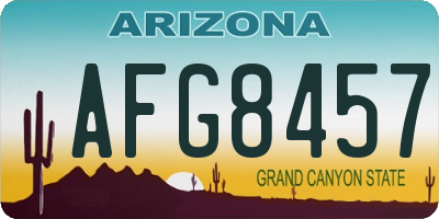 AZ license plate AFG8457
