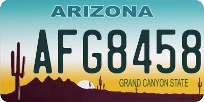 AZ license plate AFG8458