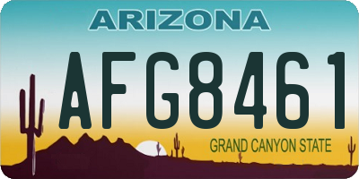 AZ license plate AFG8461