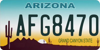 AZ license plate AFG8470