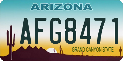 AZ license plate AFG8471
