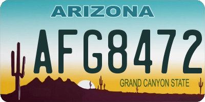 AZ license plate AFG8472
