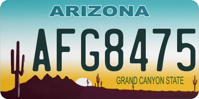AZ license plate AFG8475