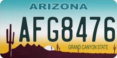 AZ license plate AFG8476