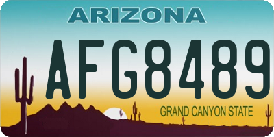 AZ license plate AFG8489