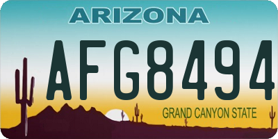AZ license plate AFG8494