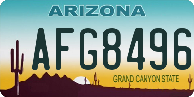 AZ license plate AFG8496
