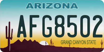 AZ license plate AFG8502