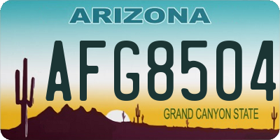 AZ license plate AFG8504