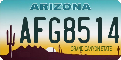 AZ license plate AFG8514