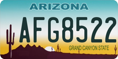 AZ license plate AFG8522