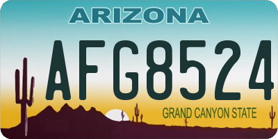 AZ license plate AFG8524