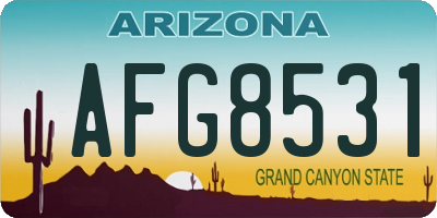 AZ license plate AFG8531