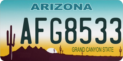 AZ license plate AFG8533