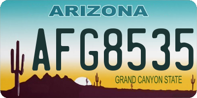 AZ license plate AFG8535