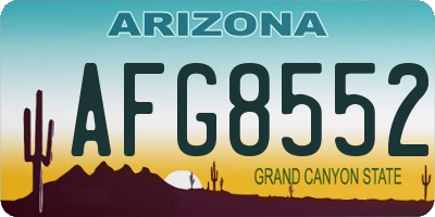 AZ license plate AFG8552