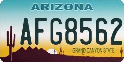 AZ license plate AFG8562