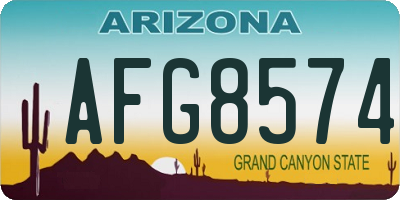 AZ license plate AFG8574