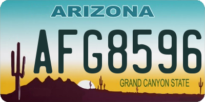 AZ license plate AFG8596