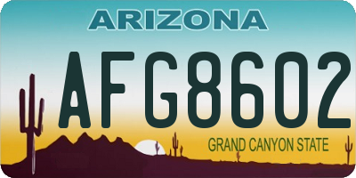 AZ license plate AFG8602