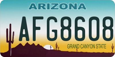 AZ license plate AFG8608