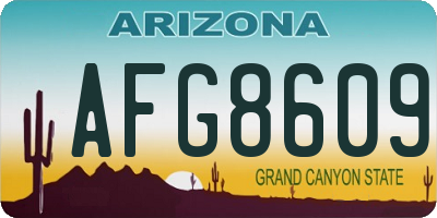 AZ license plate AFG8609