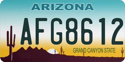 AZ license plate AFG8612