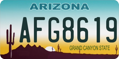 AZ license plate AFG8619