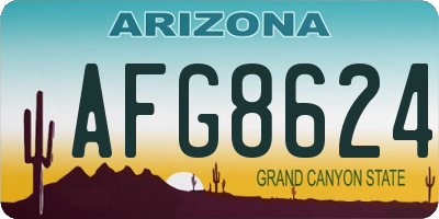 AZ license plate AFG8624