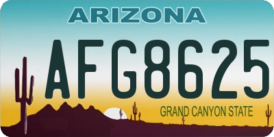 AZ license plate AFG8625
