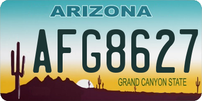 AZ license plate AFG8627